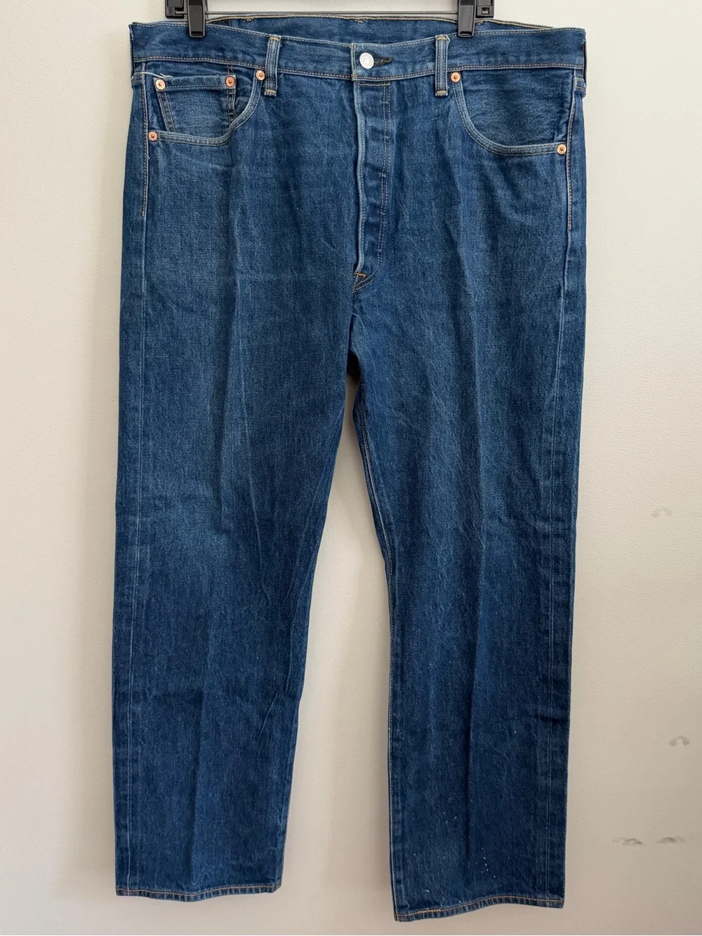 Levi’s 501 Men's 40x32 Blue Denim Jeans Button fly straight leg Flawed